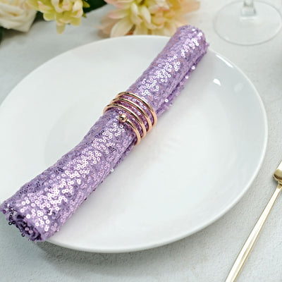 20x20inch Lavender Premium Sequin Cloth Dinner Napkin | Reusable Linen