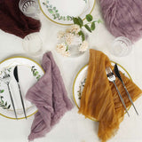 5 Pack | Violet Amethyst Gauze Cheesecloth Cotton Dinner Napkins | 24x19Inch