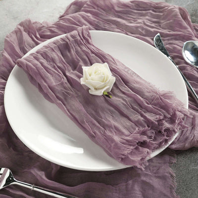 5 Pack | Violet Amethyst Gauze Cheesecloth Cotton Dinner Napkins | 24x19Inch