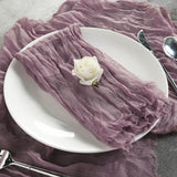 5 Pack | Violet Amethyst Gauze Cheesecloth Cotton Dinner Napkins | 24x19Inch