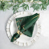 5 Pack | Modern Hunter Green & Geometric Gold Cloth Dinner Napkins, Emerald | 20x20Inch