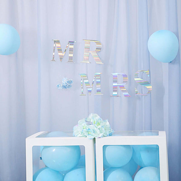 4 Pack Iridescent Pre-punched Decorative Letters with Glue Dots