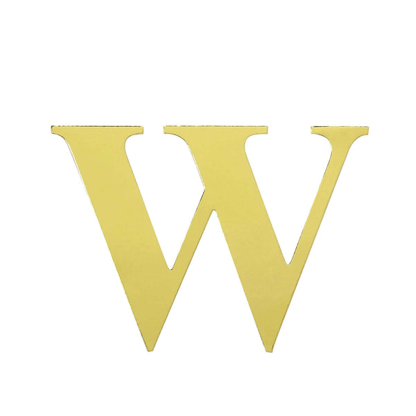 4 Pack - 5" Metallic Gold Alphabet Stickers Banner, Customizable Stick on Gold Letters - W