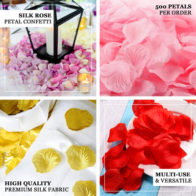 500 Ivory Silk Rose Petals For Table Confetti