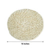 4 Pack | Natural Corn Husk 15inch Round Woven Placemats, Braided Rustic Rattan Tablemats