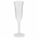 12 Pack | 6 oz | Plastic Champagne Flutes Disposable | Clear | Flared Design | Detachable Clear Base #whtbkgd