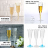 12 Pack | 6 oz | Plastic Champagne Flutes Disposable | Clear | Flared Design | Detachable Clear Base