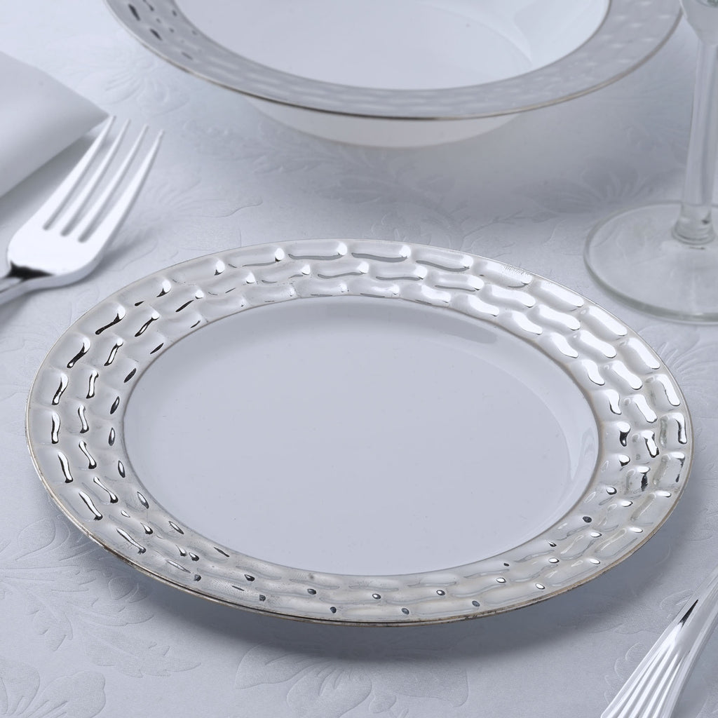 grey disposable plates