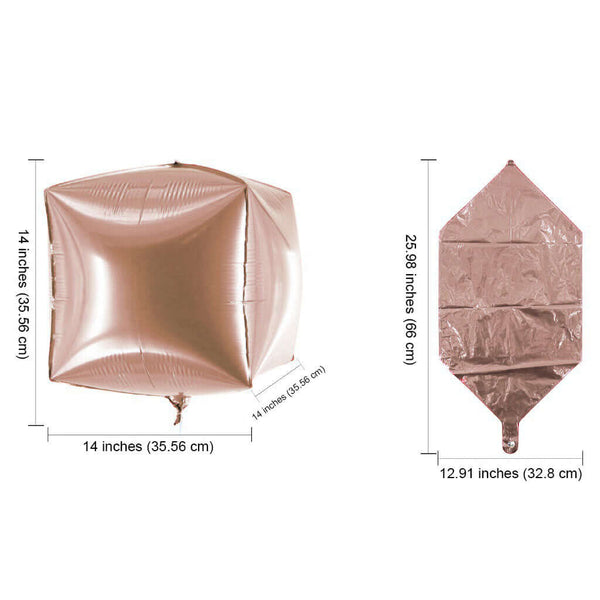 14inch 4D Silver Cube Shaped Mylar Foil Helium/Air Balloons