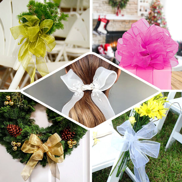 25 Yards 3" Chocolate Organza Ribbon With Satin Edges For Wedding Decoration