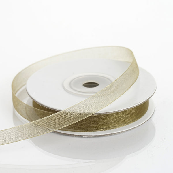 25 Yards | 3/8" DIY Moss Green Organza Ribbon With Satin Edge
