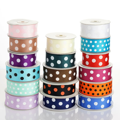 25 Yards | Polka Dot Grosgrain Ribbon | Wholesale Ribbons