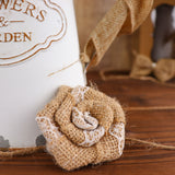 Natural Burlap Flower & Bows Set w/Lace Ribbon Craft Supplies, DIY Jute Stick On Ribbon & Bows