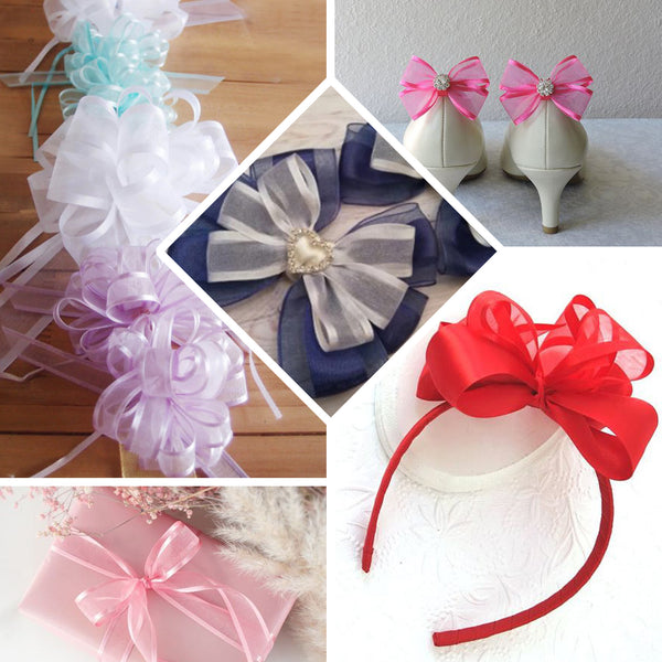25 Yards | 7/8" DIY Royal Blue Organza Ribbon With Satin Edge