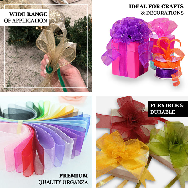 10 Yards 2.5" Fushia Wired Edge Organza Ribbon