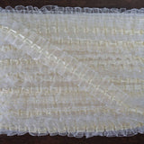 25 Yards Ivory Double Layered Insertion Ruffled Lace Trim With Classic Organza Fabric