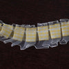 25 Yards Ivory Double Layered Edging Ruffled Lace Trim With Satin Edged Organza Fabric and Gingham Polyester