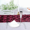 14x108inches Burgundy Grandiose Rosette Satin Table Runner