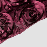 14x108inches Burgundy Grandiose Rosette Satin Table Runner