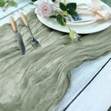 10FT Gauze Table Runner Cheesecloth Fabric For Wedding Arch, Arbor Decor - Dusty Sage Green