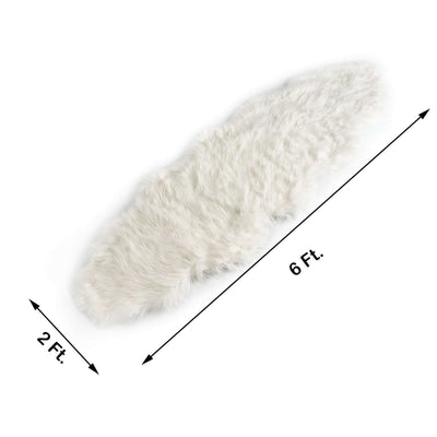 6ft x 2ft | White Faux Sheepskin Rug, Soft Fur Area Rug Runner