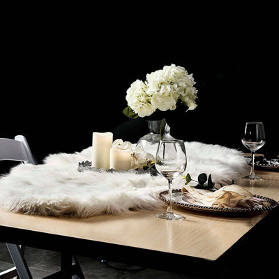 6ft x 2ft | White Faux Sheepskin Rug, Soft Fur Area Rug Runner