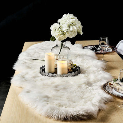 6ft x 2ft | White Faux Sheepskin Rug, Soft Fur Area Rug Runner