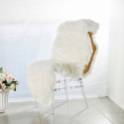 6ft x 2ft | White Faux Sheepskin Rug, Soft Fur Area Rug Runner