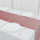 12inch x 108inch Dusty Rose Premium Velvet Sheen Finish Table Runner