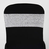 5pc x Chair Sash Metallic Spandex - Silver