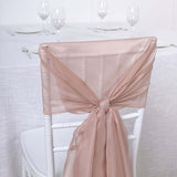 5 Pack | 22x78 Dusty Rose DIY Premium Designer Chiffon Chair Sashes