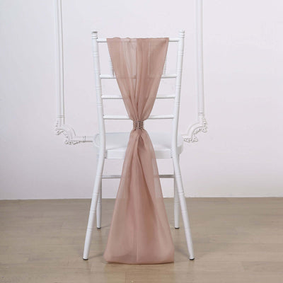 5 Pack | 22x78 Dusty Rose DIY Premium Designer Chiffon Chair Sashes