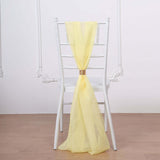 5 Pack | 22x78 inches Yellow DIY Premium Designer Chiffon Chair Sashes