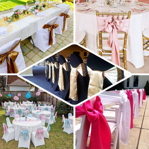 5 pack | 6 inch x 106 inch Blush | Rose Gold Satin Chair Sash