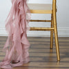 Dusty Rose Chiffon Curly Chair Sash#whtbkgd