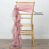 Dusty Rose Chiffon Curly Chair Sash