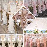 Dusty Rose Chiffon Curly Chair Sash