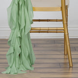 Green Chiffon Curly Chair Sash#whtbkgd