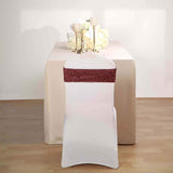 5 Pack | Burgundy Metallic Shiny Glittered Spandex Chair Sashes