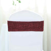 5 Pack | Burgundy Metallic Shiny Glittered Spandex Chair Sashes