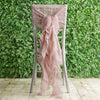 1 Set Dusty Rose Chiffon Hoods With Curly Willow Chiffon Chair Sashes