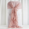 1 Set Dusty Rose Chiffon Hoods With Curly Willow Chiffon Chair Sashes