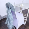 1 Set Dusty Blue Chiffon Hoods With Ruffles Willow Chiffon Chair Sashes