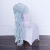 1 Set Dusty Blue Chiffon Hoods With Ruffles Willow Chiffon Chair Sashes