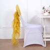 1 Set Mustard Yellow Chiffon Hoods With Curly Willow Chiffon Chair Sashes