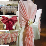 1 Set Champagne Chiffon Hoods With Curly Willow Chiffon Chair Sashes