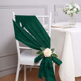 5 Pack | Accordion Crinkle Taffeta Hunter Emerald Green Chair Sashes