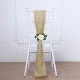 5 Pack | Natural Jute Faux Burlap Chair Sashes, Boho Chic Linen Decor - 6x108Inch