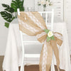 5x108inch| Natural Burlap Lace Chair Sash, Hessian Fabric Rustic Jute Chair Bow