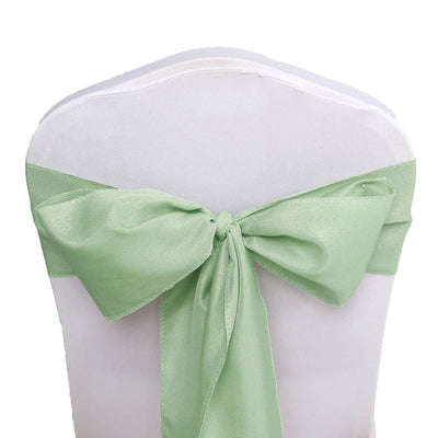 5 PCS | 6inch x 108inch Sage Green Polyester Chair Sash#whtbkgd